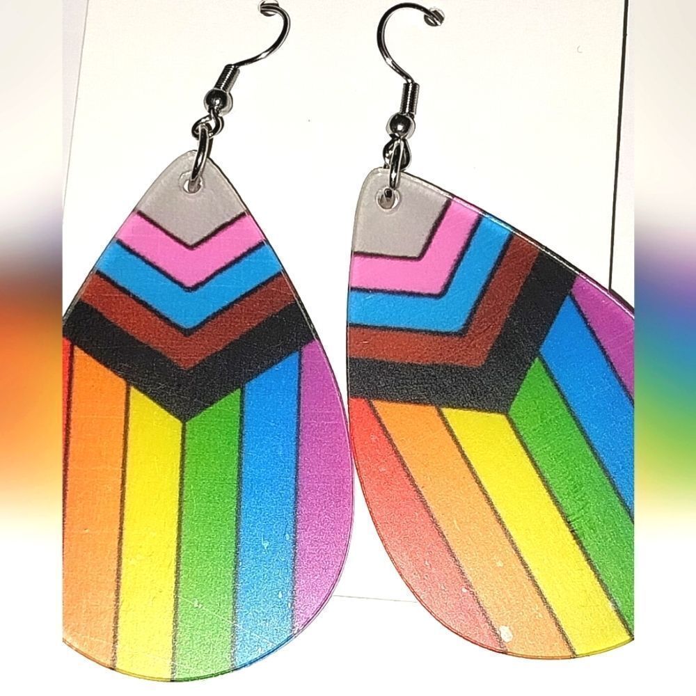 Pride Rainbow Dangle earrings For Adults - Picture 4 of 6